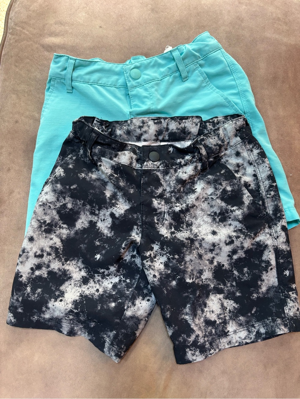 art class Aqua and Black Tie-Dye Kids Shorts Set